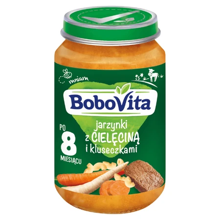 BoboVita Cena, verduras con ternera y fideos, después de 8 meses, 190 g