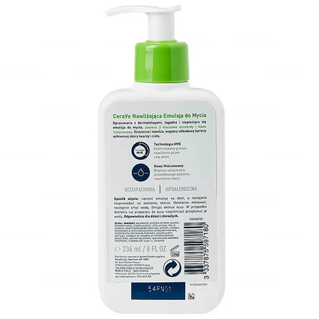 CeraVe, hydraterende reinigingsemulsie, normale en droge huid, 236 ml