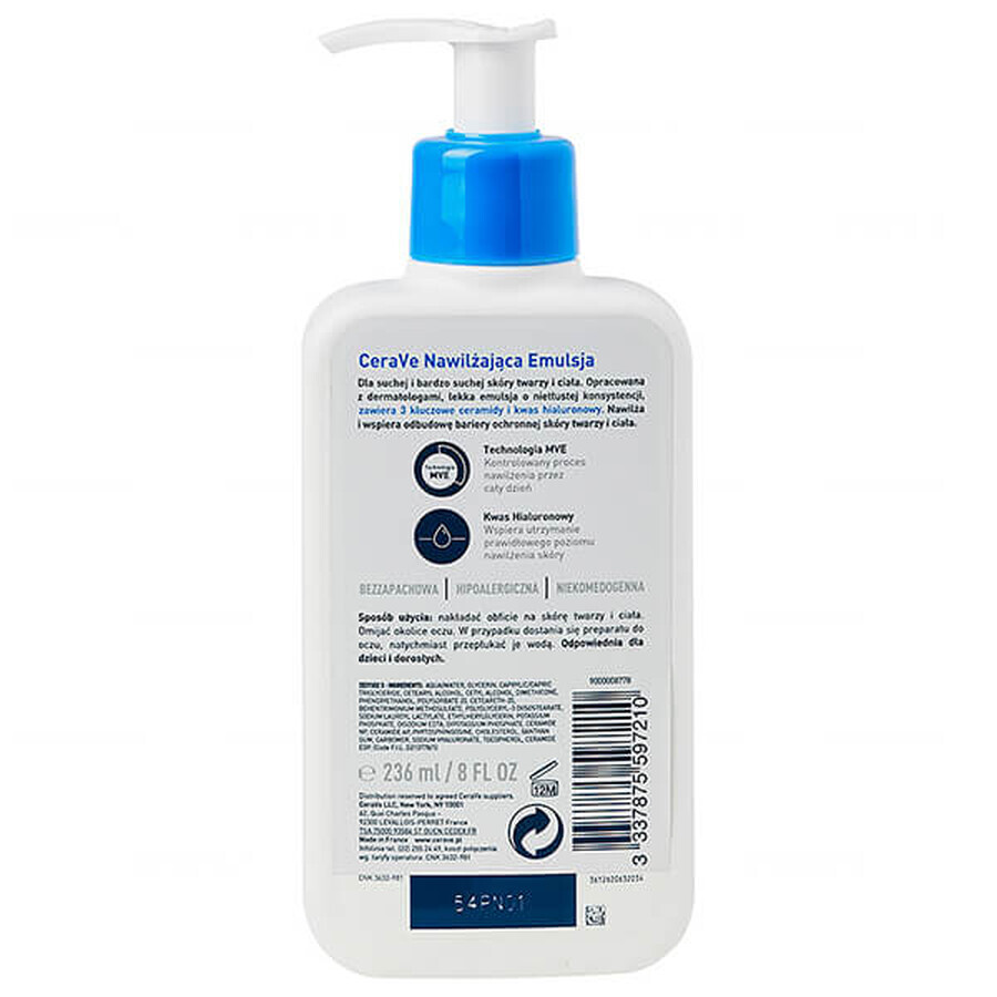 CeraVe Moisturizing Emulsion with Ceramides, Dry and Very Dry Skin, 236ml