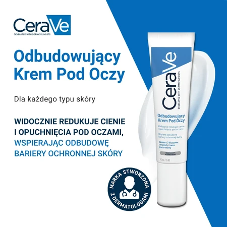 CeraVe, crema reparadora para el contorno de ojos, piel normal y seca, 14 ml