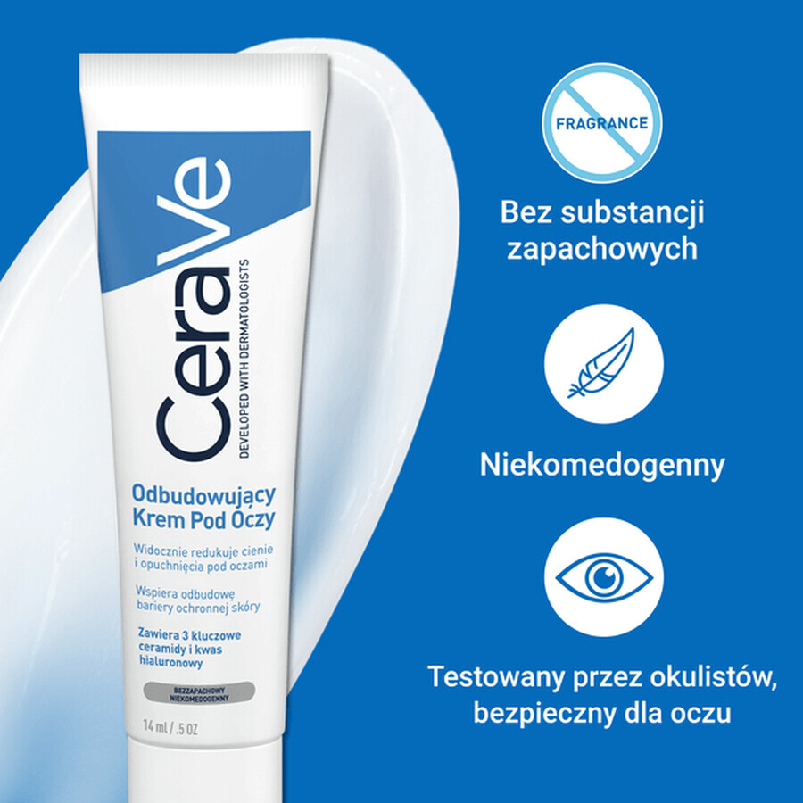 CeraVe, herstellende oogcrème, normale en droge huid, 14 ml