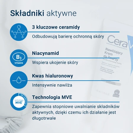 CeraVe, crema hidratante con ceramidas para el rostro, piel normal y seca, 52 ml