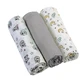 BabyOno, muslin diaper, 70 cm x 70 cm, gray, 3 pcs