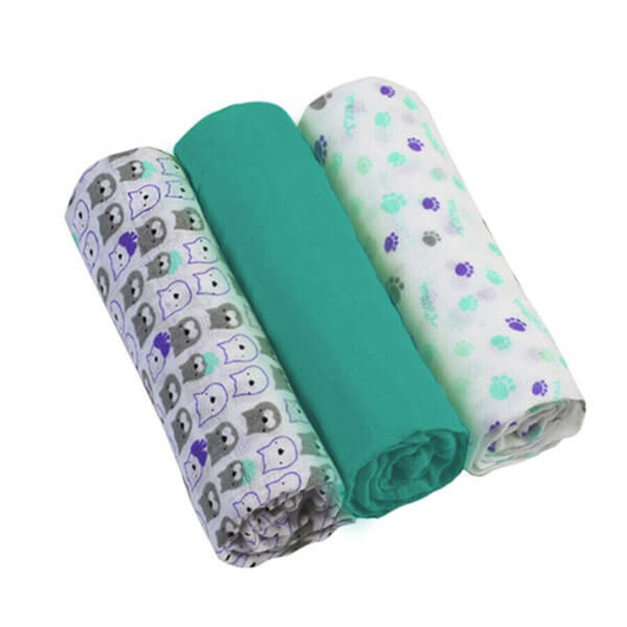 Buy BabyOno, muslin diapers, mint, 70 x 70 cm, 3 pcs BabyOno, muslin diapers, mint, 70 x 70 cm, 3 pcs