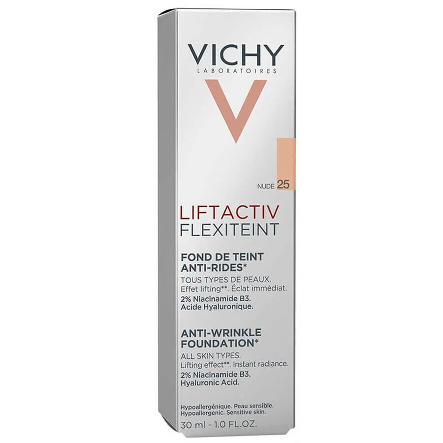 Vichy Liftactiv Flexiteint, wrinkle smoothing foundation, 25 Nude, 30 ml Vichy Liftactiv Flexiteint, wrinkle smoothing foundation, 25 Nude, 30 ml