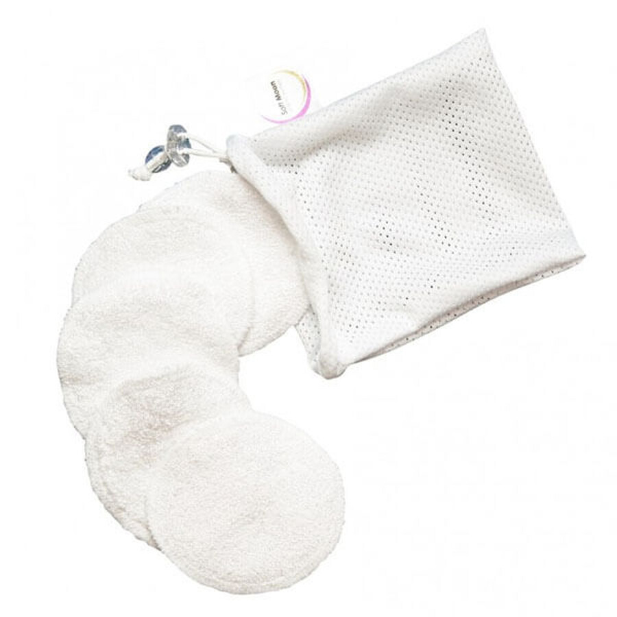 Buy Soft Moon, reusable cotton pads 5 pcs + wash bag Soft Moon, reusable cotton pads 5 pcs + wash bag