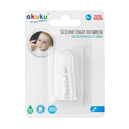 AKUKU, brosse à dents en silicone pour le massage des dents et des gencives A0393, dès la naissance, 1 pc.