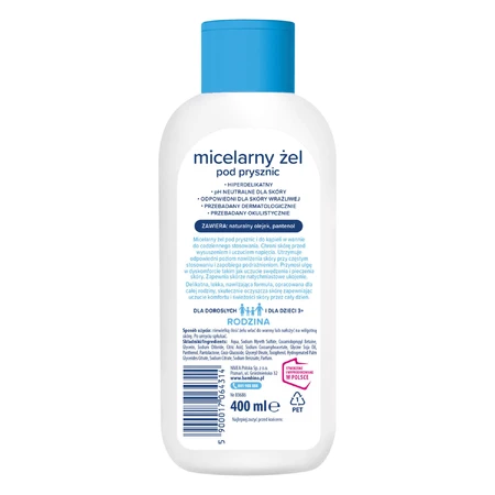 Bambino Family, gel de ducha micelar, hiperdelicado, a partir de 3 años, 400 ml