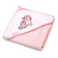 BabyOno Natural Bamboo, badjas met kap, 100 x 100 cm, bamboe, roze, 1 stuk