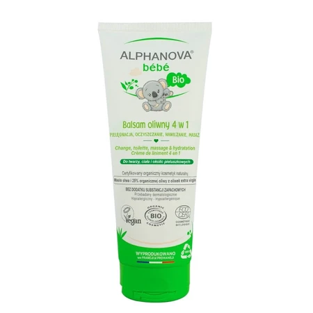 Alphanova Bebe, BIO Linimento, crema hidratante y limpiadora 4 en 1, 200 ml