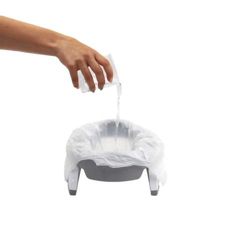 Potette Plus, orinal y asiento de inodoro 2en1, gris y blanco, 1 pieza