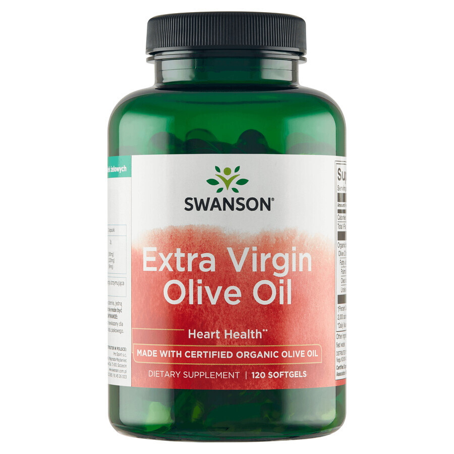 Boutique Swanson Huile d'olive extra vierge, 120 capsules de gel Swanson Huile d'olive extra vierge, 120 capsules de gel