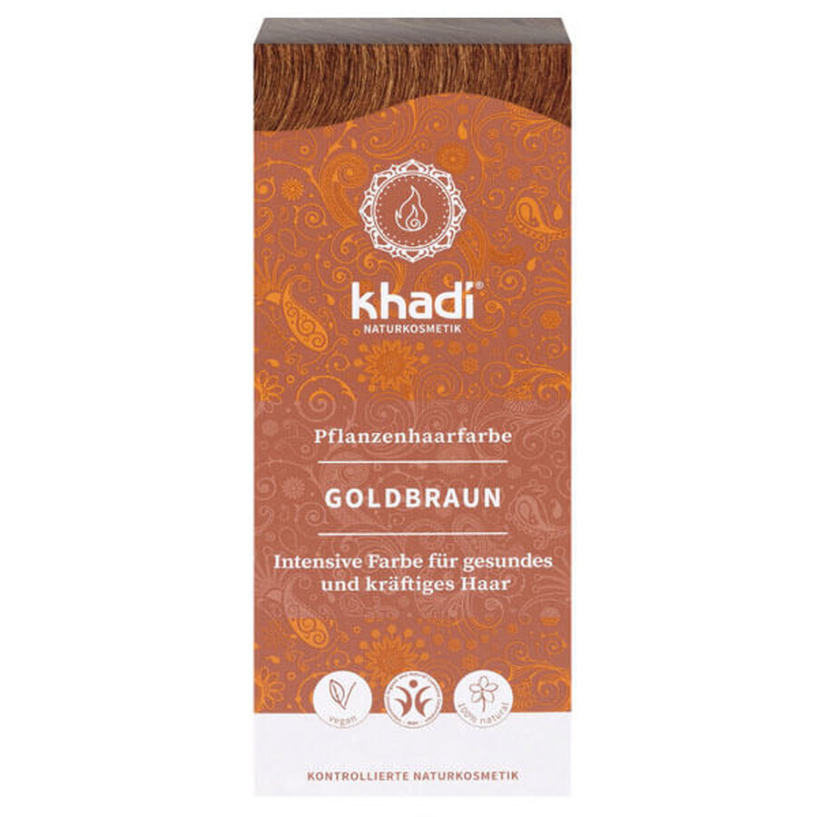Khadi, henné aux herbes, brun doré, 100 g Khadi, henné aux herbes, brun doré, 100 g