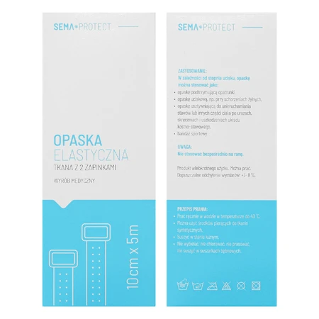 SEMA Protect, bandage élastique avec 2 attaches, 10 cm x 5 m, 1 pièce
