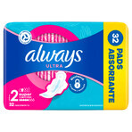 Always Ultra, toallas sanitarias con alas, talla 2, Super, 32 piezas Always Ultra, toallas sanitarias con alas, talla 2, Super, 32 piezas