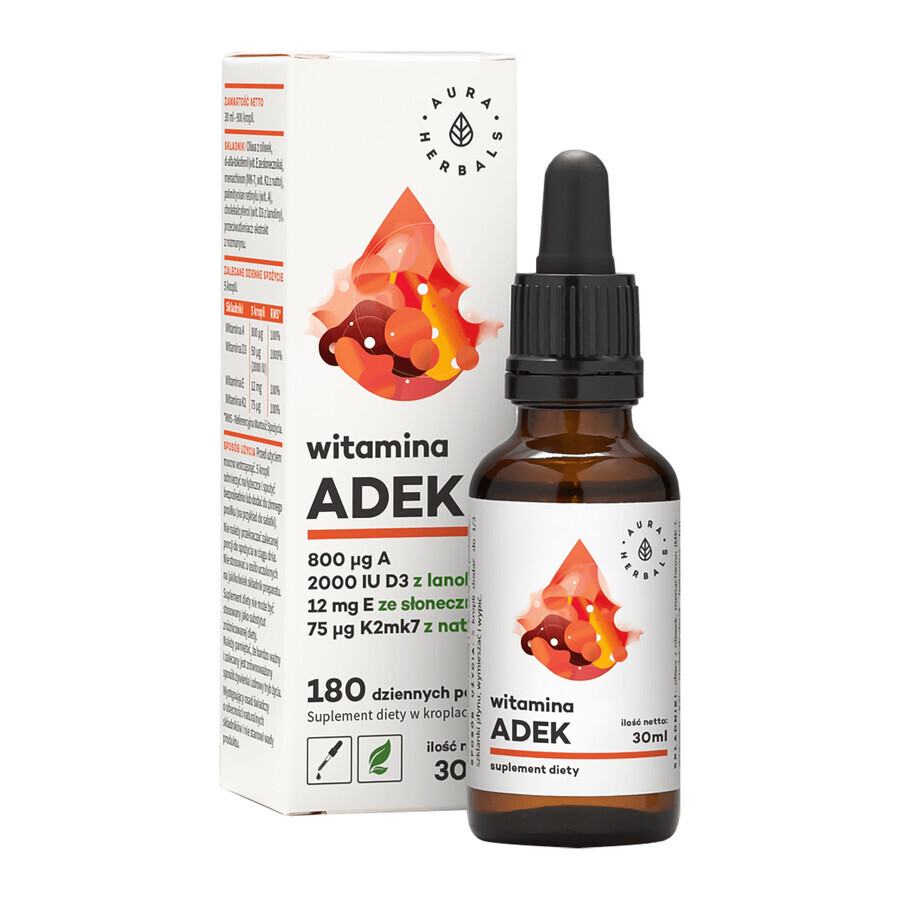 Winkel op Aura Herbals Vitamine ADEK, druppels, 30 ml Aura Herbals Vitamine ADEK, druppels, 30 ml