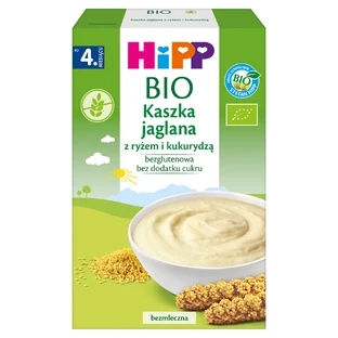 HiPP Gachas de mijo ecológicas con arroz y maíz, sin lácteos, sin gluten, sin azúcares añadidos, a partir de 4 meses, 200 g