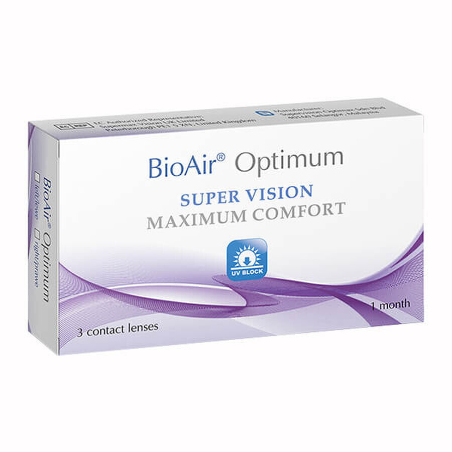 Buy BioAir Optimum, contact lenses, 30 days, -2.75, 3 pcs BioAir Optimum, contact lenses, 30 days, -2.75, 3 pcs
