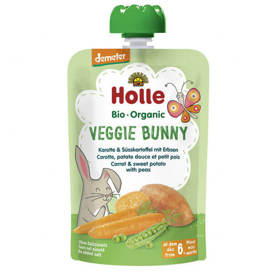 Winkel op Holle Bio Veggie Bunny, groentemousse in een tube, wortel, zoete aardappel, erwten, na 6 maanden, 100 g Holle Bio Veggie Bunny, groentemousse in een tube, wortel, zoete aardappel, erwten, na 6 maanden, 100 g