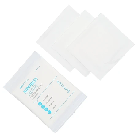 SEMA Protect, sterile Mulltupfer, 17-fädig, 12 Lagen, 5 cm x 5 cm, 3 Stück