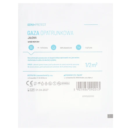 SEMA Protect, sterile gauze, thread 17, 1/2 m2, 1 pc