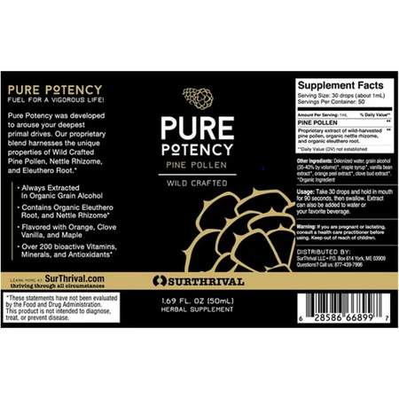 Pine Pollen Pure Potency, pollen de pin, 50 ml