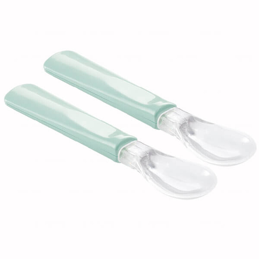 Buy Thermobaby, spoon with silicone tip, mint, from 3 months, 2 pieces Thermobaby, spoon with silicone tip, mint, from 3 months, 2 pieces