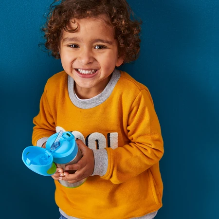 B.Box, thermal feeding bottle with straw, feeding bottle, Ocean Breeze, from 12 months, 350 ml