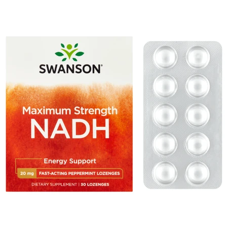 Swanson Maxiumum Strength NADH, Minzgeschmack, 30 Lutschtabletten