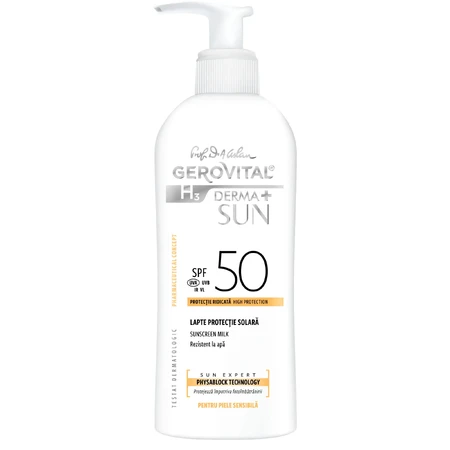 Gerovital H3 Derma+ Zonnemelk met SPF 50, 150 ml, Farmec