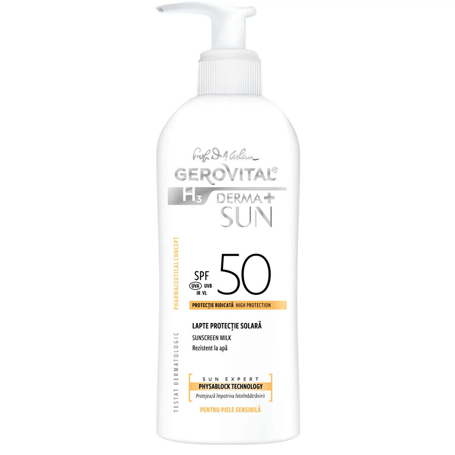Gerovital H3 Derma+ Zonnemelk met SPF 50, 150 ml, Farmec