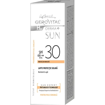 Gerovital H3 Derma+ Sun SPF30 Sun Protection Milk, 150 ml, Farmec