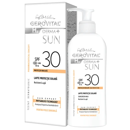 Gerovital H3 Derma+ Sun SPF30 Sun Protection Milk, 150 ml, Farmec