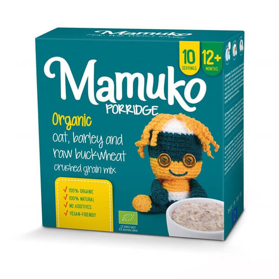 Winkel op Mamuko Biologische pap van geplette haver, lichte boekweit en gerst, zuivelvrij, na 12 maanden, 240 g Mamuko Biologische pap van geplette haver, lichte boekweit en gerst, zuivelvrij, na 12 maanden, 240 g
