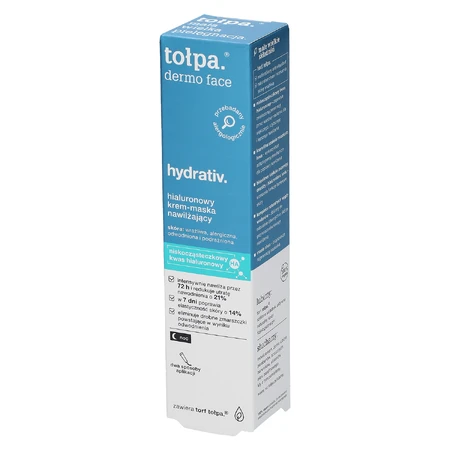 Tolpa Dermo Face, Hydrativ, crema-mascarilla hidratante relajante para cara, cuello y escote, noche, 40 ml