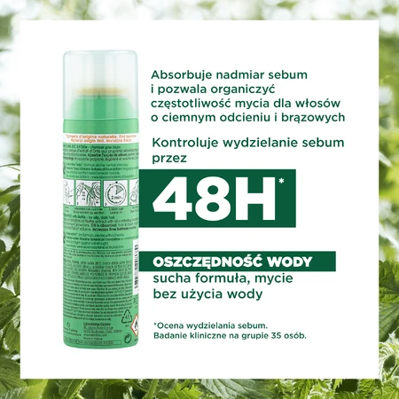 Klorane sebum-regulating dry shampoo with nettle extract for oily and greasy hair, 150 ml