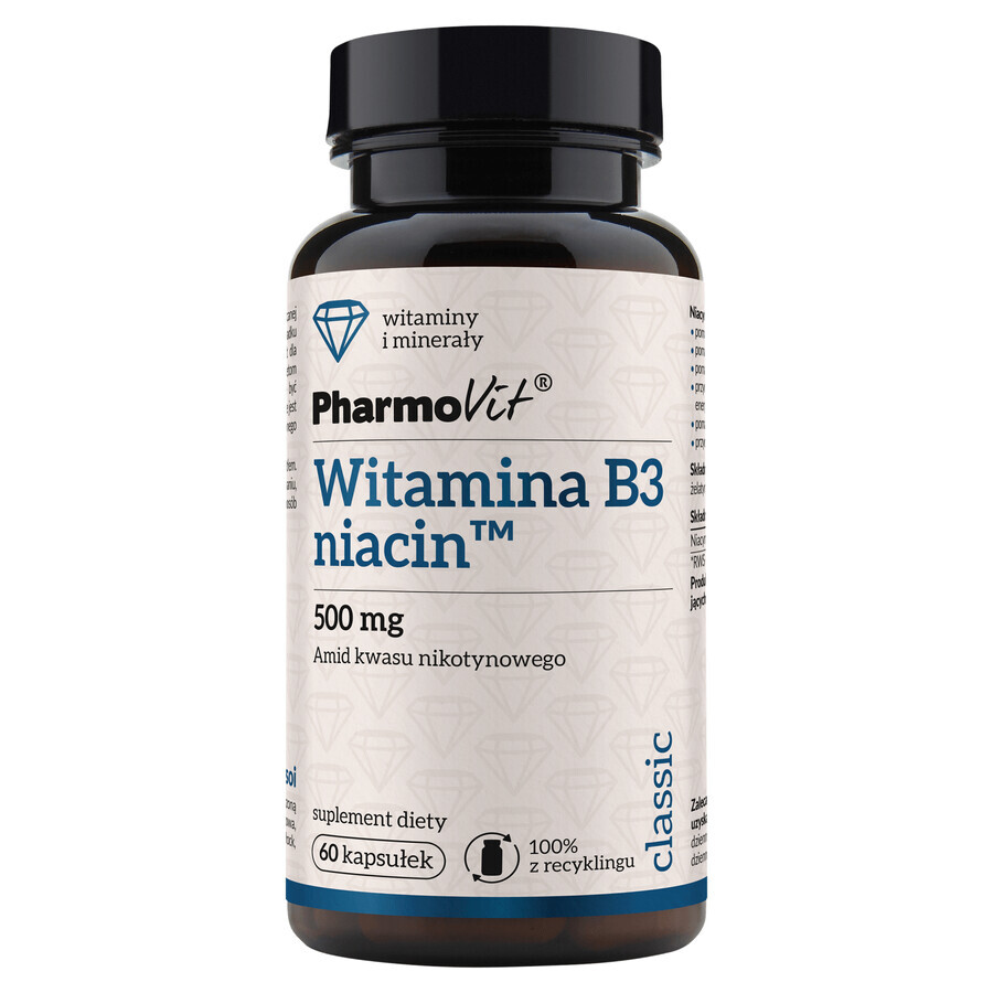Winkel op PharmoVit, Vitamine B3, Niacine 500 mg, 60 capsules PharmoVit, Vitamine B3, Niacine 500 mg, 60 capsules