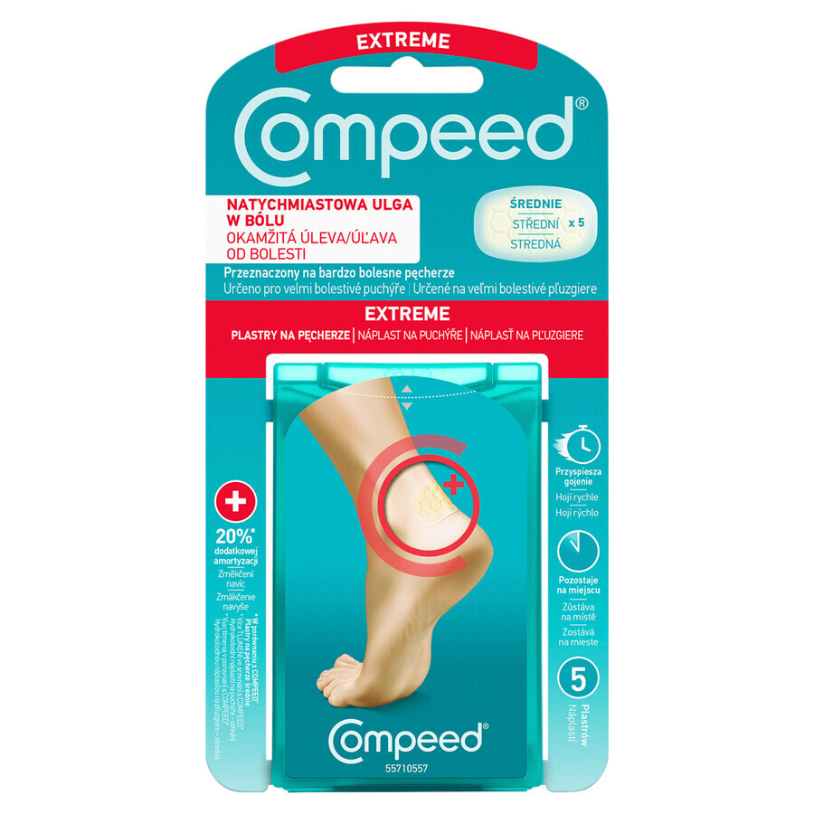 Buy Compeed Active Heel Blister Patches, Hydrocolloid, Medium, 5 Pack Compeed Active Heel Blister Patches, Hydrocolloid, Medium, 5 Pack