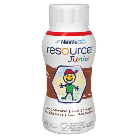 Resource Junior, préparation nutritionnelle à partir de 1 an, goût chocolat, 4 x 200 ml