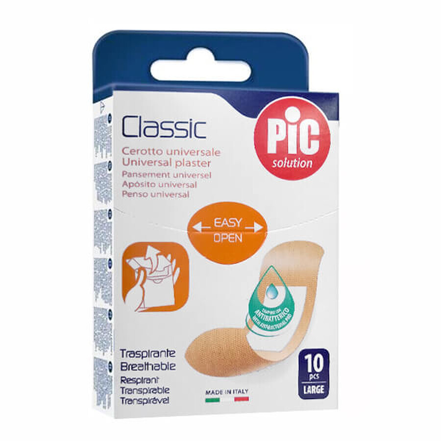 Boutique Pic Solution Classic, sparadrap, antibactérien, grand, 25 mm x 72 mm, 10 pièces Pic Solution Classic, sparadrap, antibactérien, grand, 25 mm x 72 mm, 10 pièces