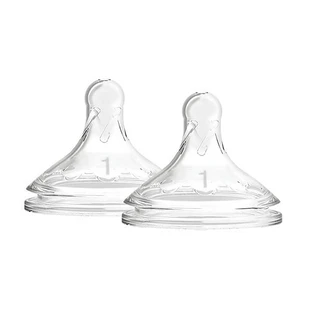 Dr Brown's Options+, tetina para biberón de silicona de boca ancha, Nivel 1, flujo natural, 0-3 meses, 2 piezas