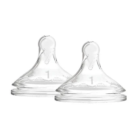 Dr Brown's Options+, tetina para biberón de silicona de boca ancha, Nivel 1, flujo natural, 0-3 meses, 2 piezas