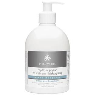 Pharmedis Kropla Zdrowia, jabón líquido con arcilla plateada y blanca, 500 ml
