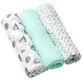 BabyOno, bamboo diaper, mint, 70 x 70 cm, 3 pcs