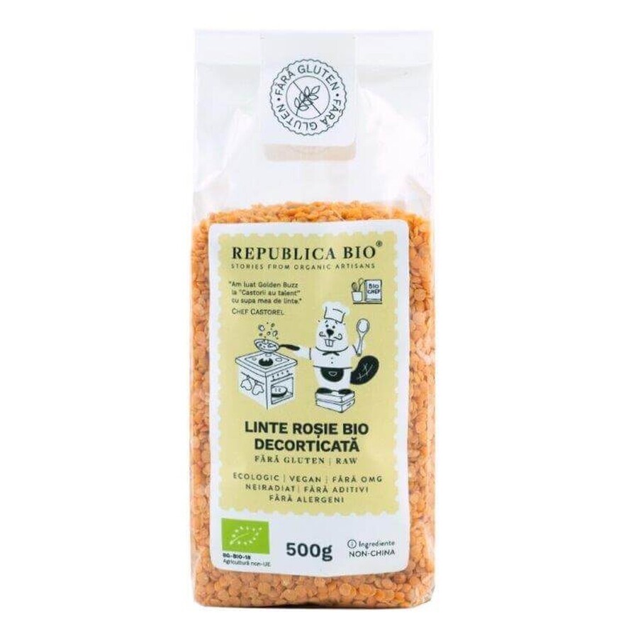 Organic shelled red lentils, 500 g, Republica Bio