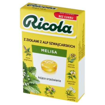 Ricola Melissa, bonbon suisse aux herbes, sans sucre, 27.5 g