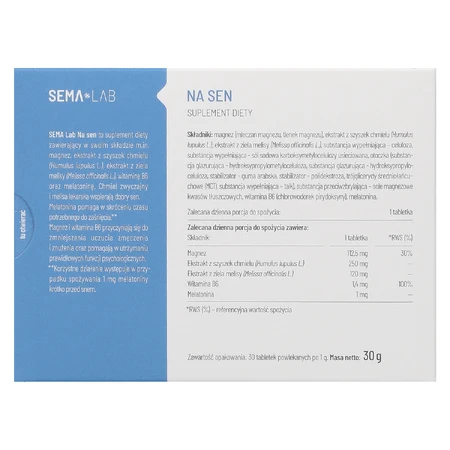 SEMA Lab Na Sen, 30 filmomhulde tabletten