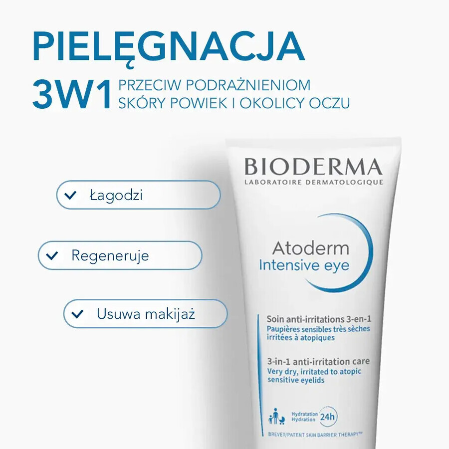 Bioderma Atoderm Intensive Eye, 3 in 1 care for irritated eyelid skin, 100 ml Bioderma Atoderm Intensive Eye, 3 in 1 care for irritated eyelid skin, 100 ml