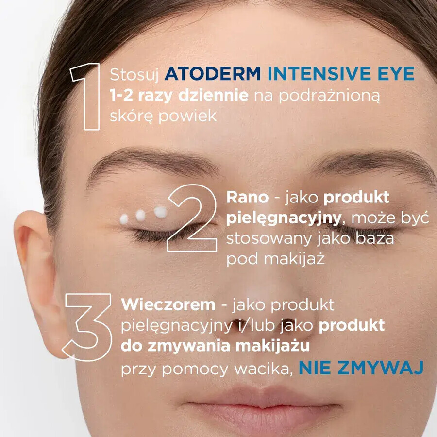 Bioderma Atoderm Intensive Eye, 3 in 1 care for irritated eyelid skin, 100 ml Bioderma Atoderm Intensive Eye, 3 in 1 care for irritated eyelid skin, 100 ml