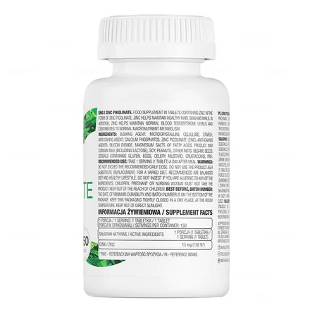 OstroVit Zink Picolinaat, zink 15 mg, 150 tabletten